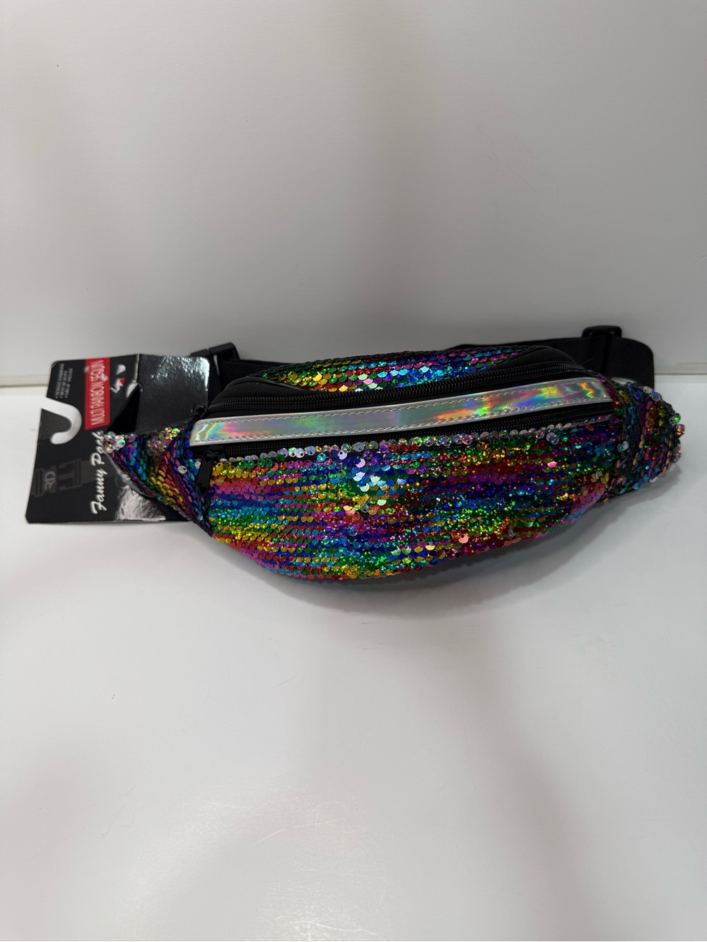 Rainbow Sequin Fanny Pack Belt Bag 33 to 45 inch